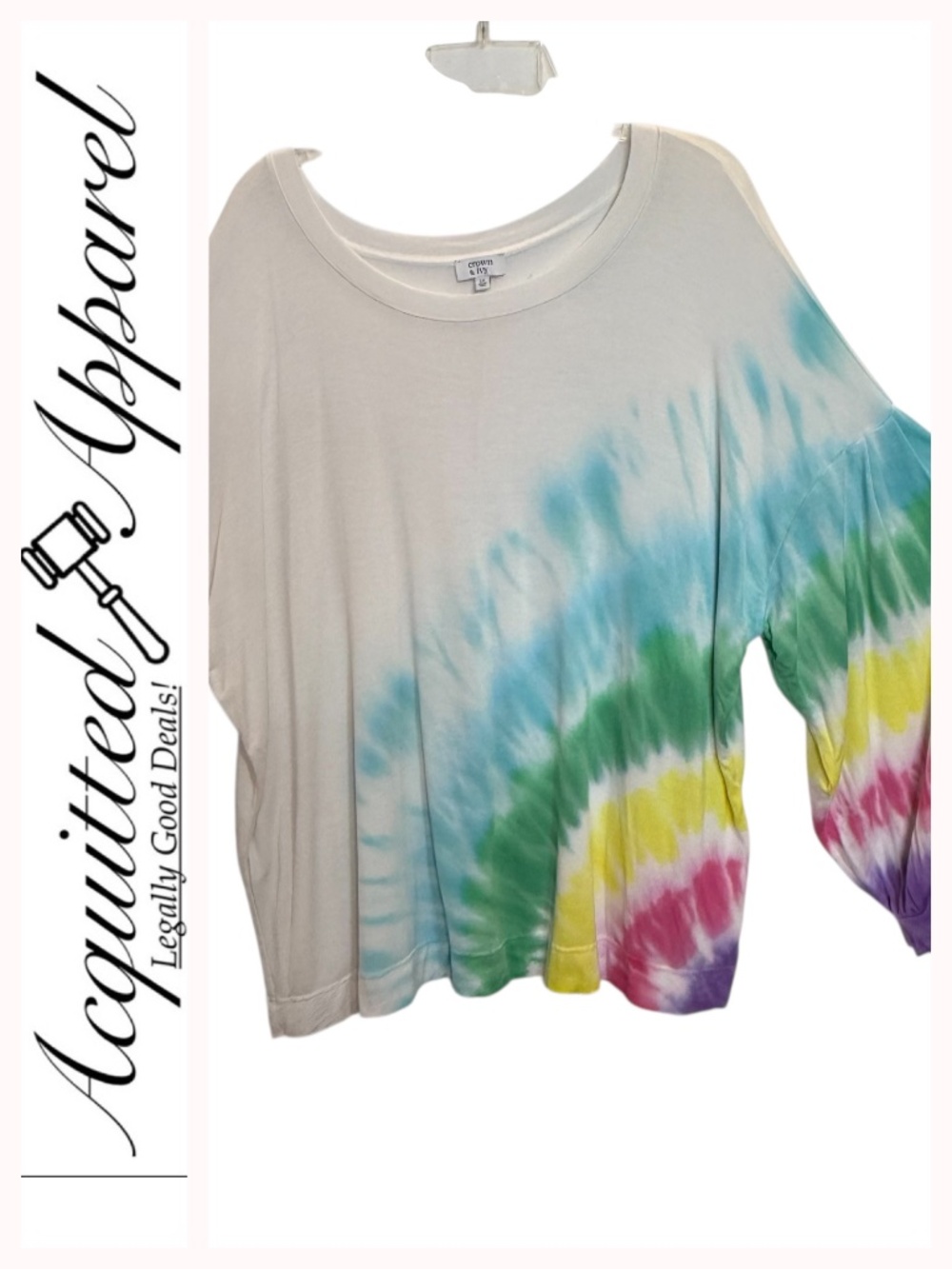 Crown and Ivy Tie-Dye Long Sleeve Tunic Top - 3X